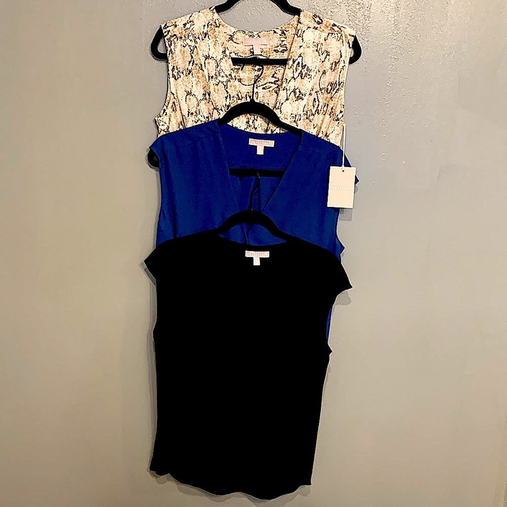 3 for $75 CHELSEA28-3 Drape Waist Tops. All Size.S